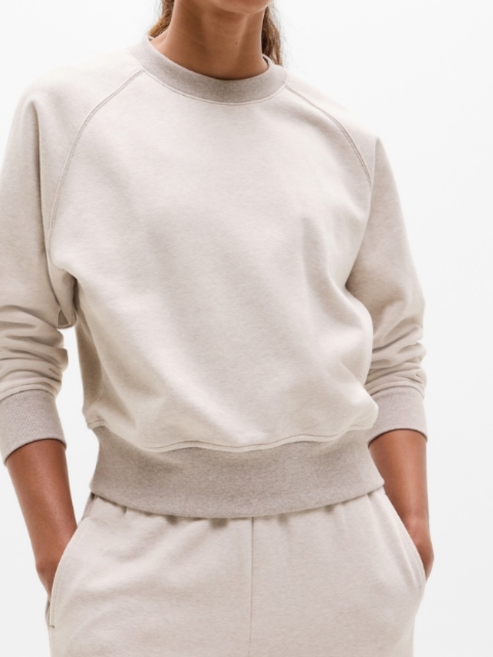 Athleta Cozy Crew Sweatshirt – Oatmeal – M
